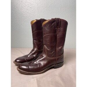 Nocona Boots Womens Sz 8A Dark Maroon Red Leather Western Cowgirl Boot Texas USA